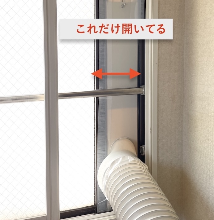 スポットクーラーの窓パネルと防犯