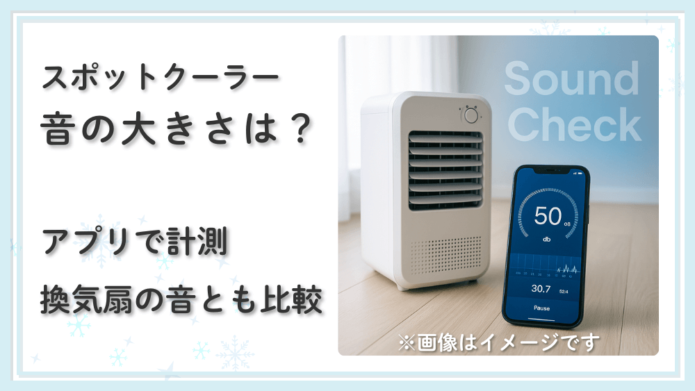 スポットクーラーの音を、アプリで測定した記事