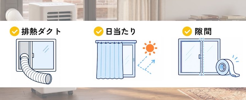 スポットクーラーが冷えないときのチェックポイント