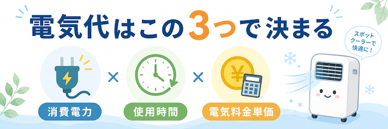 家庭用スポットクーラーの電気代を計算